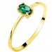 Χρυσό δαχτυλίδι Κ14 με πράσινο ζιργκόν